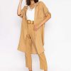 Tops & Blouses | Pala D'oro Oversized Linen Shirt In Camel