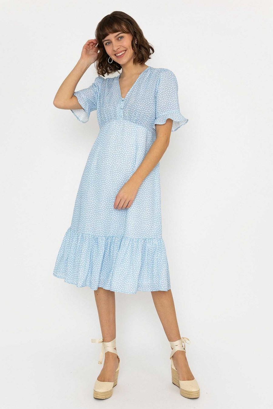 Dresses & Jumpsuits | Rowen Avenue Betty Midi Dress In Light Blue Print