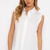 Tops & Blouses | Kelly & Grace Weekend White Textured Sleeveless Blouse