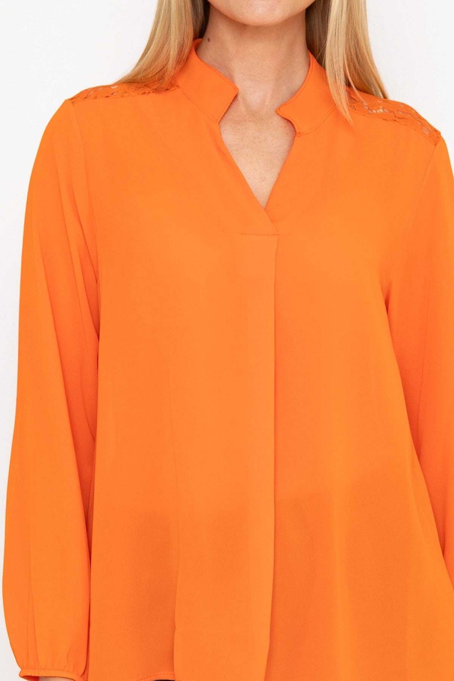 Tops & Blouses | Pala D'oro Orange Lace Back Blouse