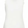 Tops & Blouses | Simple Wish Sleeveless Lace Trim White Top