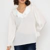 Tops & Blouses | Rowen Avenue Long Sleeve Ruffle Blouse In Ivory