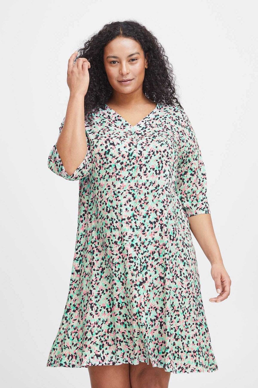 Dresses & Jumpsuits | Simple Wish Viscose Dress In Green Print