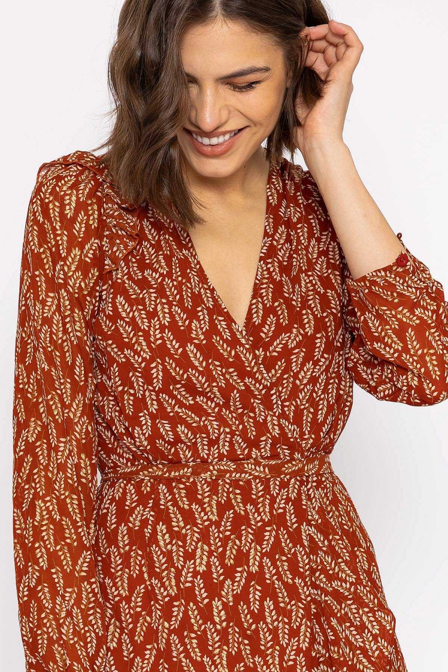 Dresses & Jumpsuits | Rowen Avenue Boho Wrap Dress In Rust