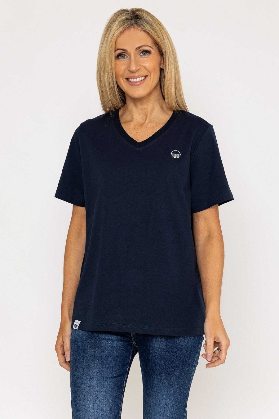 Tops & Blouses | West Quay V-Neck T-Shirt In Navy