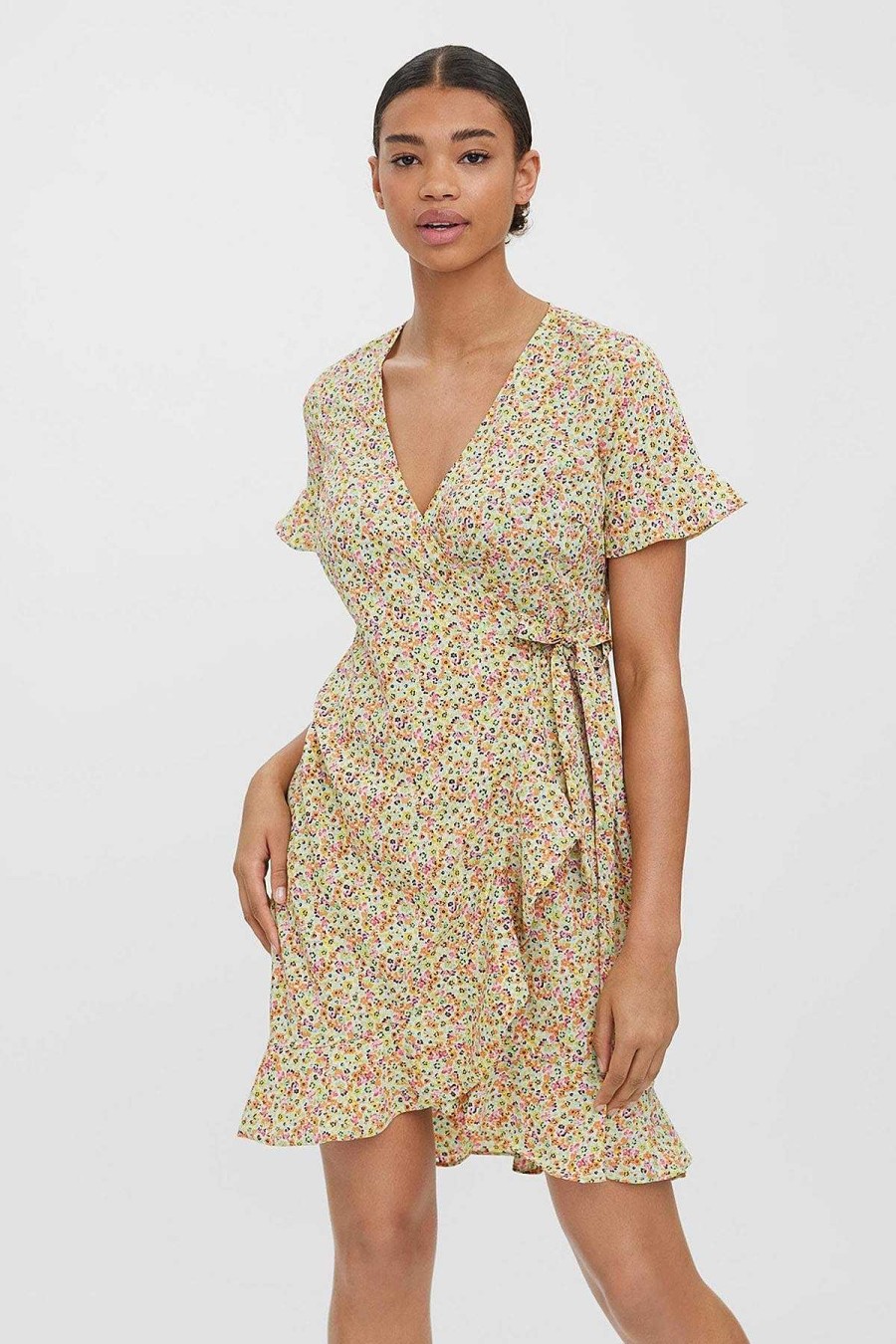 Dresses & Jumpsuits | Vero Moda Henna Wrap Dress In Yellow