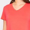 Tops & Blouses | Kelly & Grace Weekend V Neck Tee In Coral