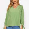 Tops & Blouses | Rowen Avenue Tie Sleeve Top In Sage