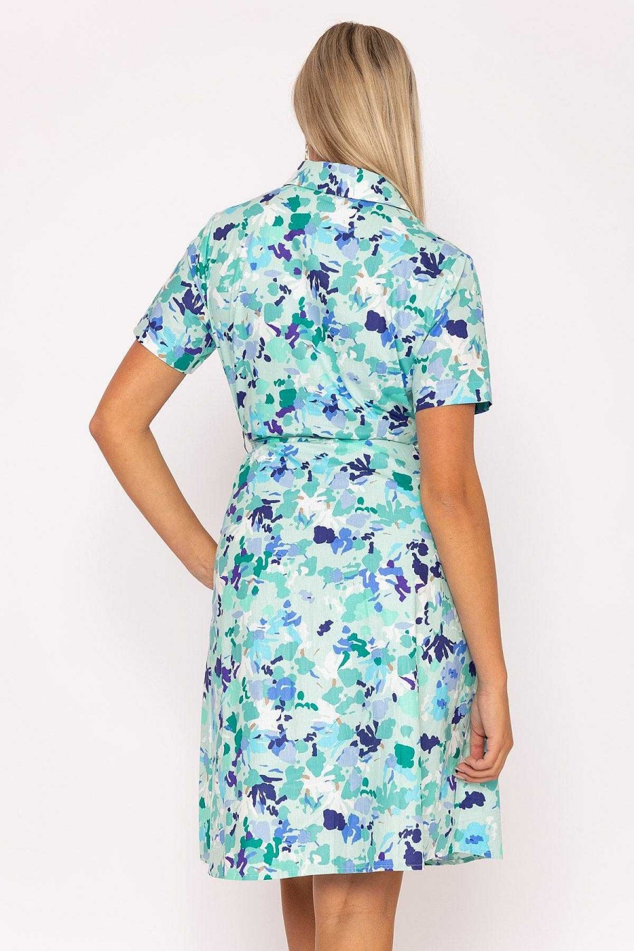 Dresses & Jumpsuits | Rowen Avenue Aurora Blue Printed Shirt Dress