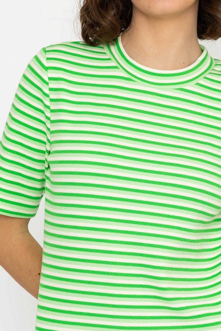 Tops & Blouses | Kelly & Grace Weekend Stripe Jersey Top In Green