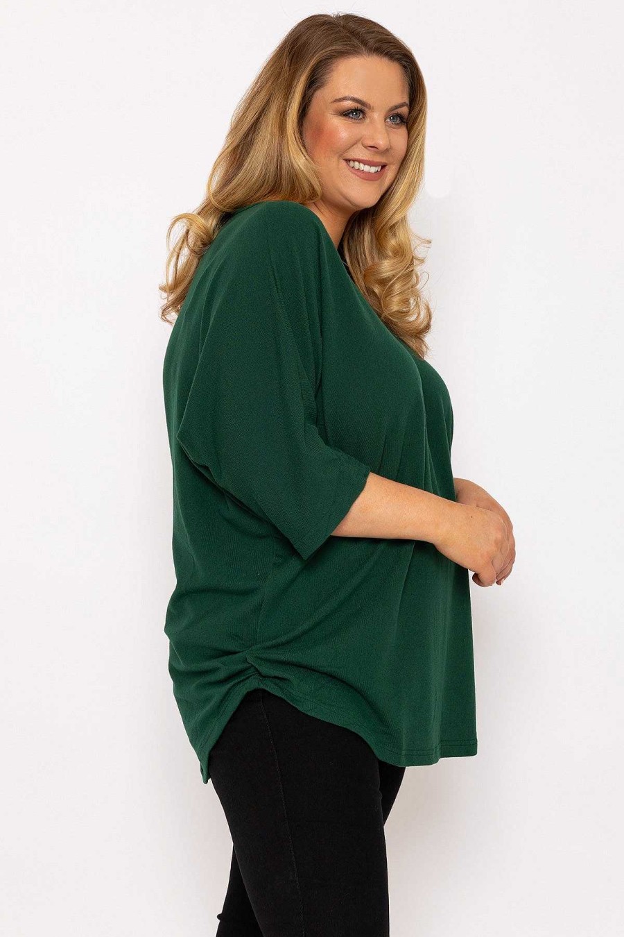 Tops & Blouses | Nova of London Curve - Plain Zip Front Top In Green