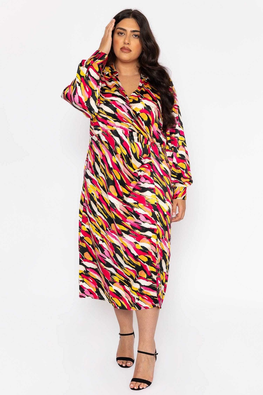 Dresses & Jumpsuits | Vero Moda Curve Curve - Kleo Shirt Dress In Multi Print