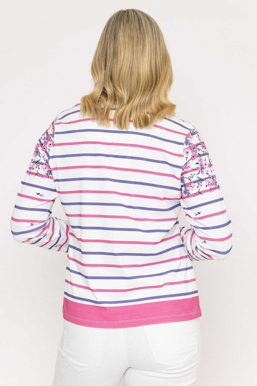 Tops & Blouses | Voulez Vous Printed Breton Top In Pink