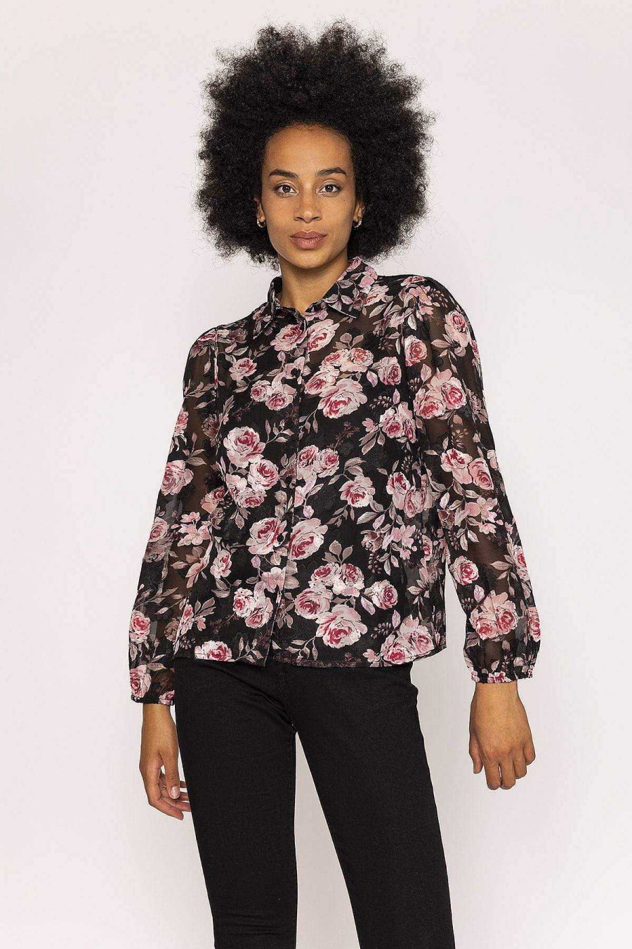 Tops & Blouses | Rowen Avenue Organza Floral Blouse In Print