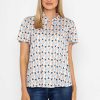 Tops & Blouses | J'aime la Vie Knot Neck Top In Blue Print