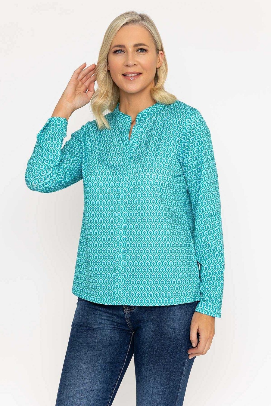 Tops & Blouses | Voulez Vous Green Printed Jersey Top