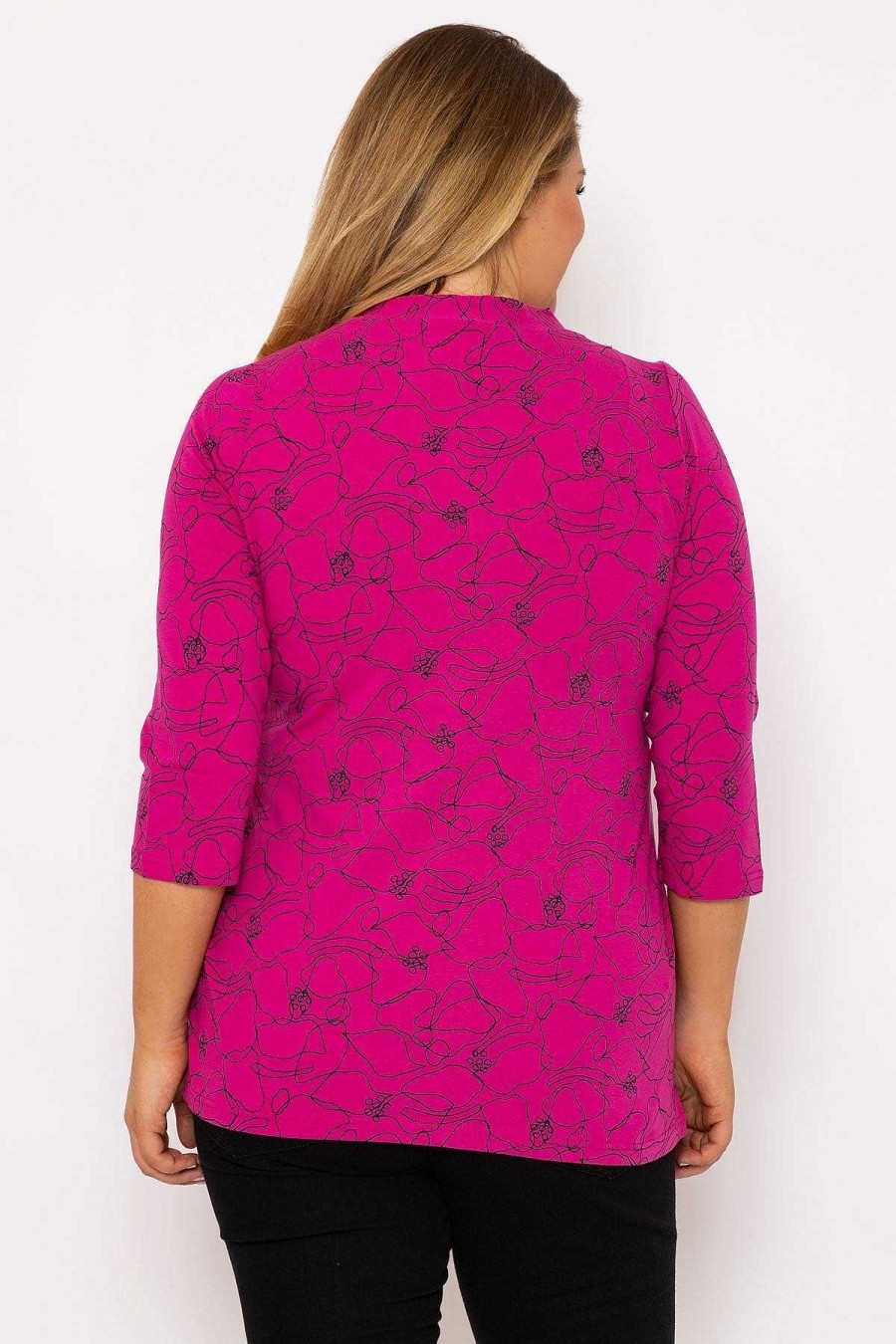 Tops & Blouses | Ulla Popken Abstract Print Blouse In Pink