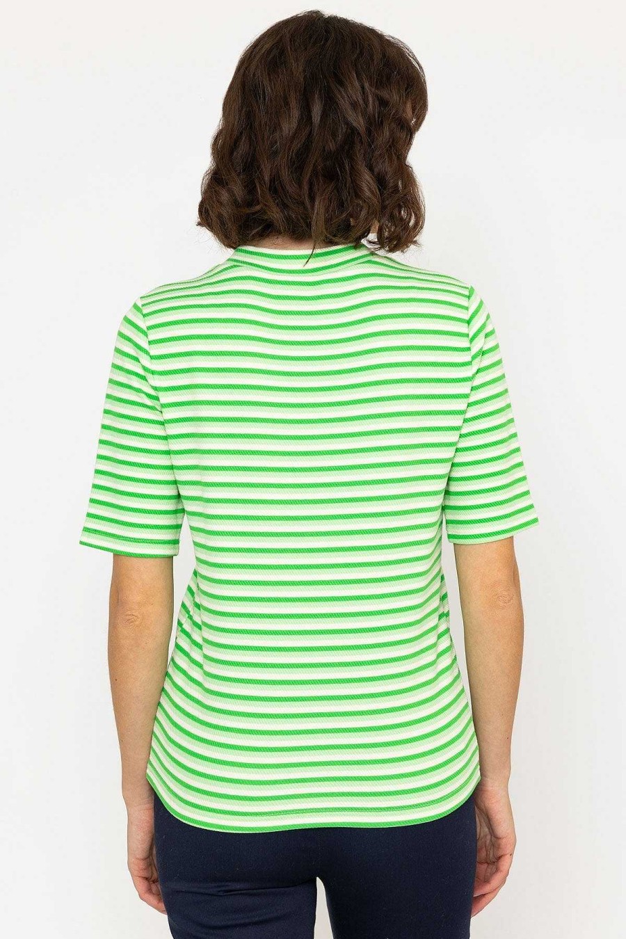 Tops & Blouses | Kelly & Grace Weekend Stripe Jersey Top In Green