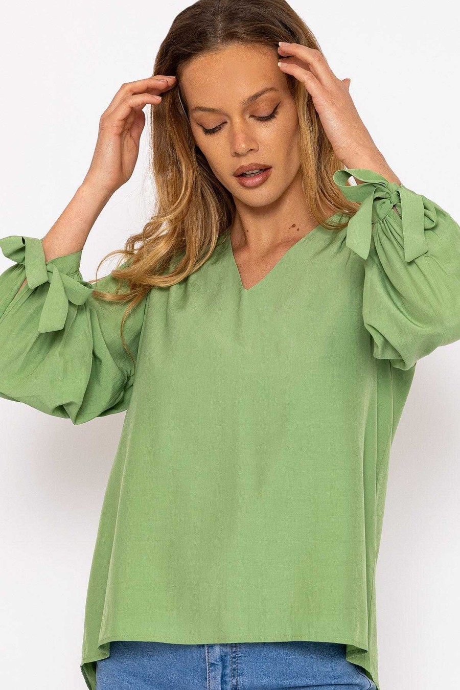 Tops & Blouses | Rowen Avenue Tie Sleeve Top In Sage