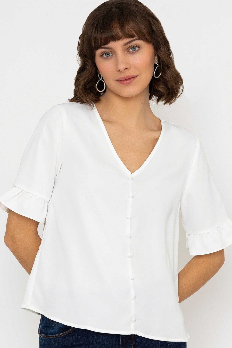 Tops & Blouses | Rowen Avenue Button Blouse In Ivory