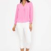 Tops & Blouses | Pala D'oro Long Sleeve Collarless Top In Pink