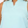 Tops & Blouses | Rowen Avenue Blue Scallop Trim Sleeveless Top