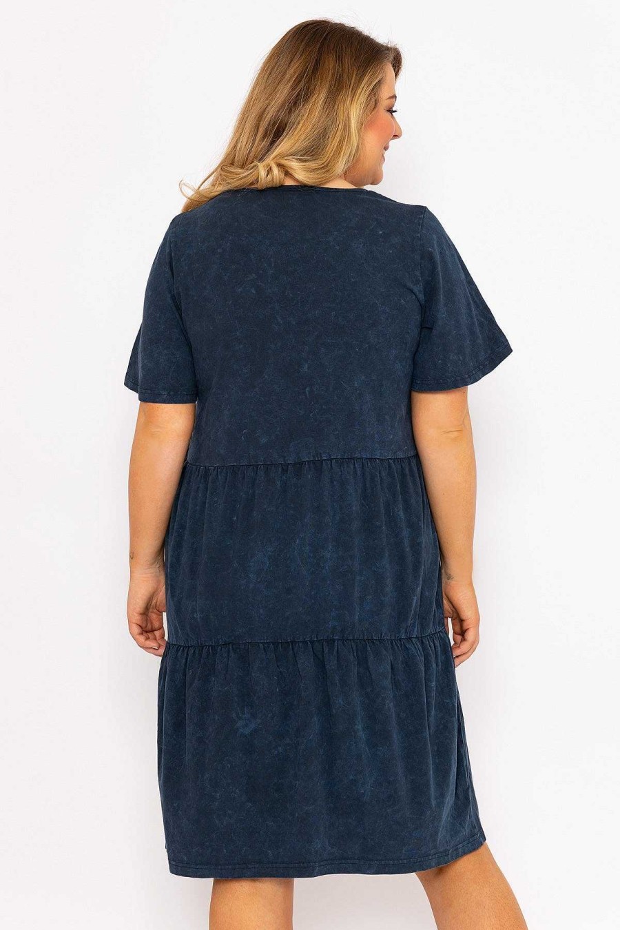 Dresses & Jumpsuits | Ulla Popken Jersey Knee Length Dress In Navy