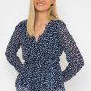 Tops & Blouses | Pala D'oro Navy Peplum Top