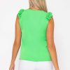 Tops & Blouses | Rowen Avenue Green Sleeveless Ruffle Top