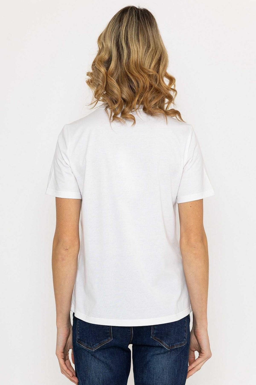 Tops & Blouses | Kelly & Grace Weekend Embroidered T-Shirt In White