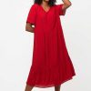 Dresses & Jumpsuits | Ulla Popken Tunic Midi Dress In Red