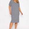 Dresses & Jumpsuits | Ulla Popken Striped Midi Dress In Navy