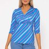 Tops & Blouses | Rowen Avenue Printed Blue Jersey Top