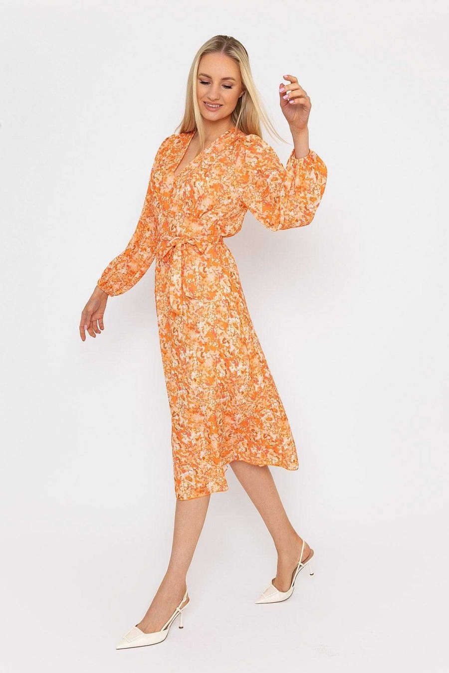 Dresses & Jumpsuits | Pala D'oro Sinead Midi Dress In Orange