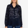 Tops & Blouses | Pala D'oro Lace Shirt In Navy