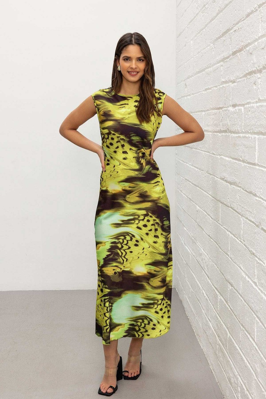 Dresses & Jumpsuits | Pala D'oro Sport Green Printed Vanessa Midi Dress