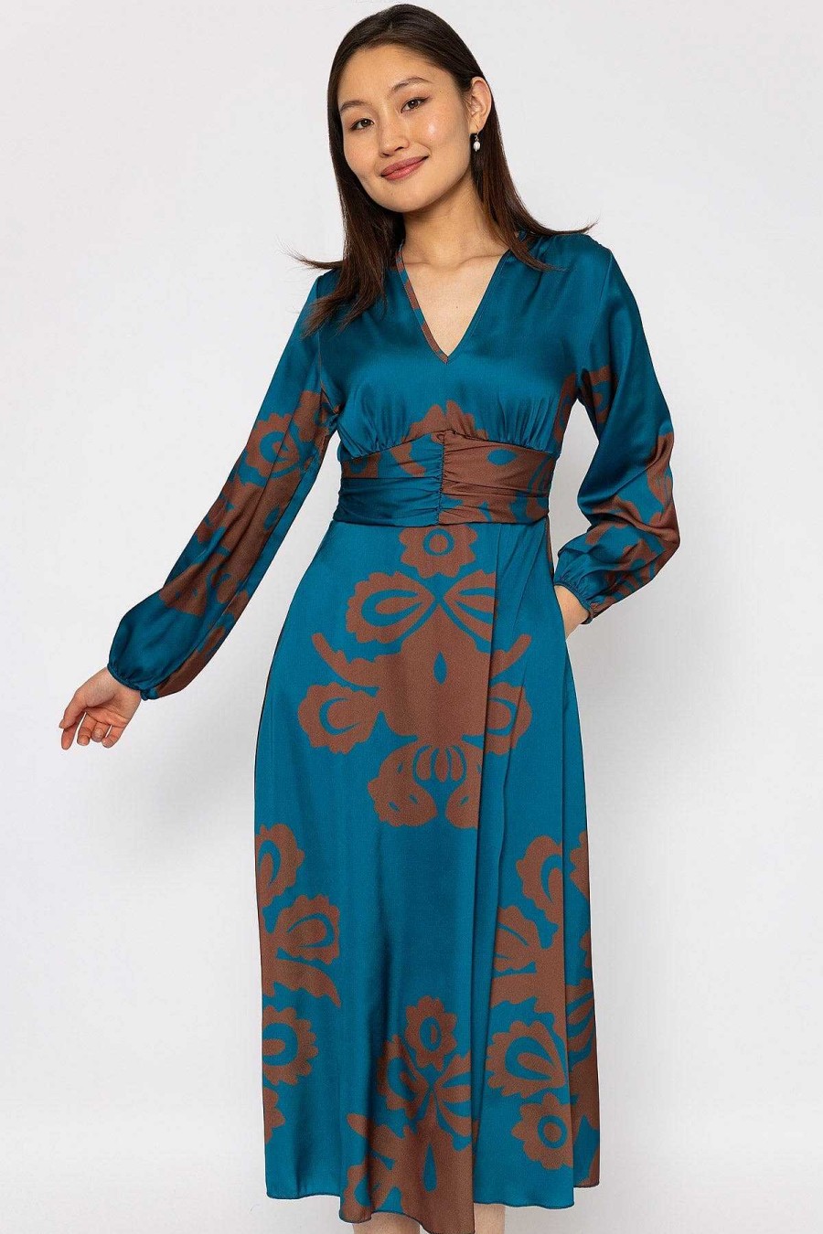 Dresses & Jumpsuits | Pala D'oro Alina Teal Print Midi Dress