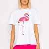 Tops & Blouses | Pala D'oro Flamingo Printed T-Shirt In White