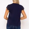 Tops & Blouses | Rowen Avenue Navy Cap Sleeve Lace Top