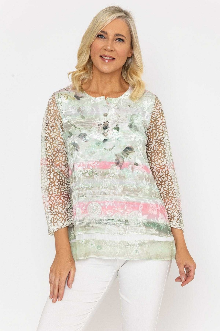 Tops & Blouses | Voulez Vous Sage Printed Dovore Top