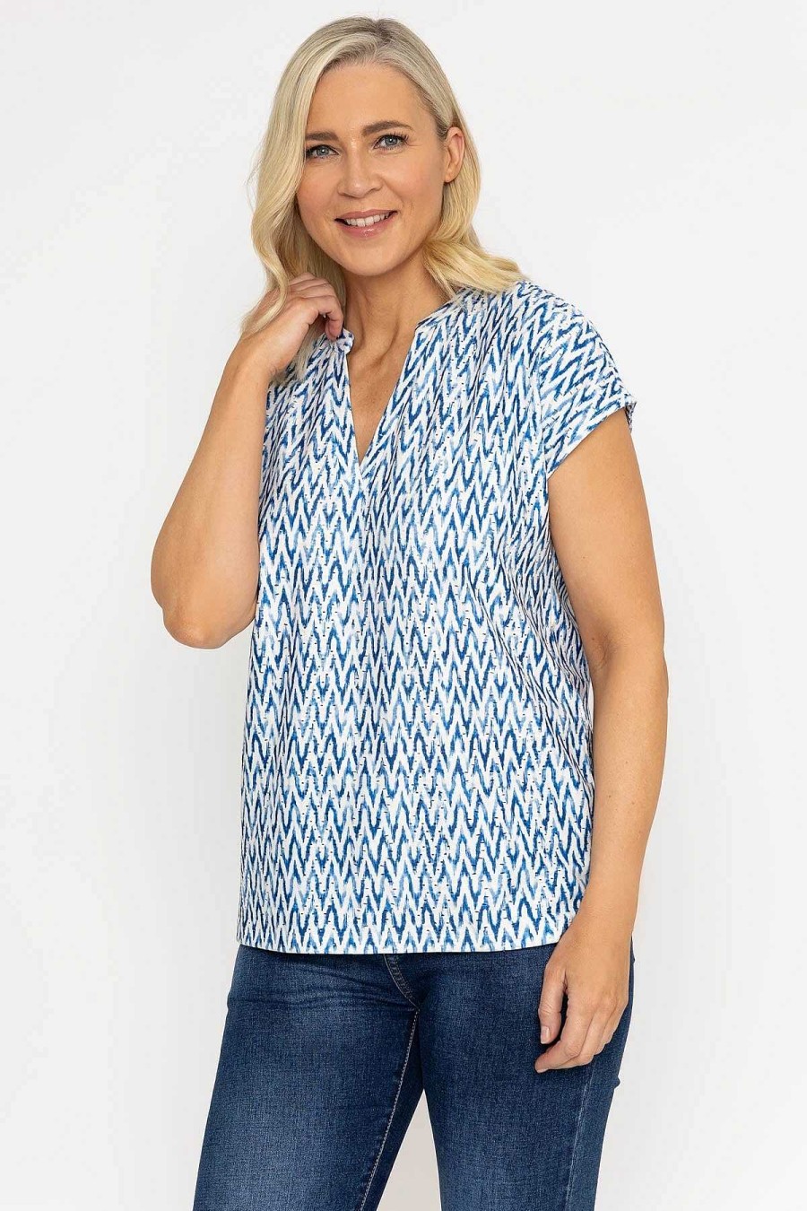 Tops & Blouses | Voulez Vous Printed Blue Jersey Top