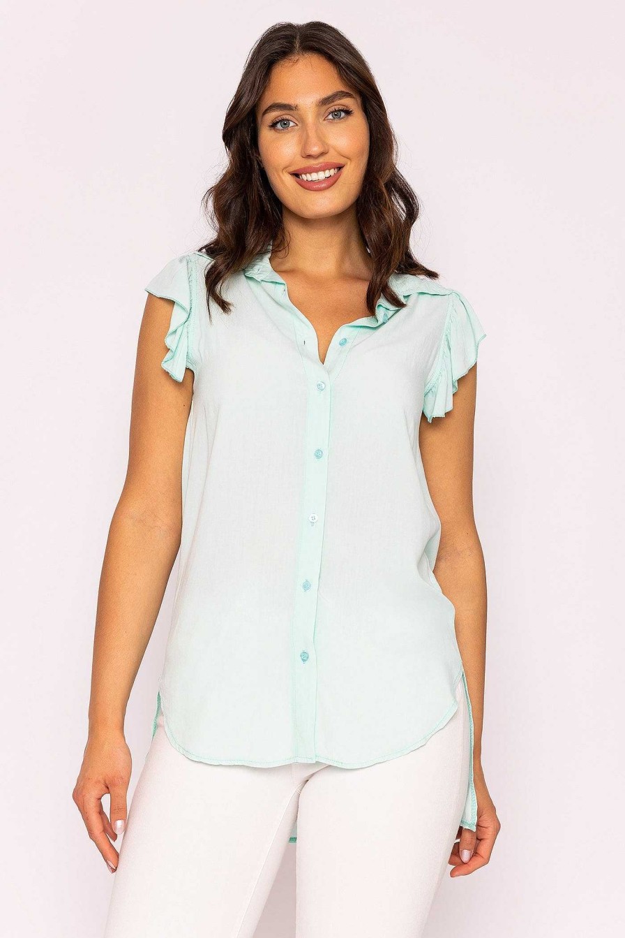 Tops & Blouses | Rowen Avenue Ruffle Viscose Top In Mint