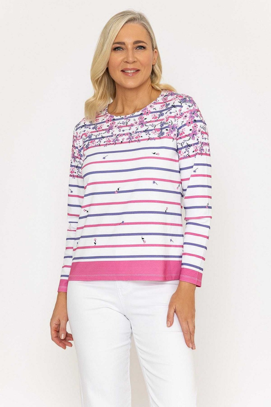 Tops & Blouses | Voulez Vous Printed Breton Top In Pink