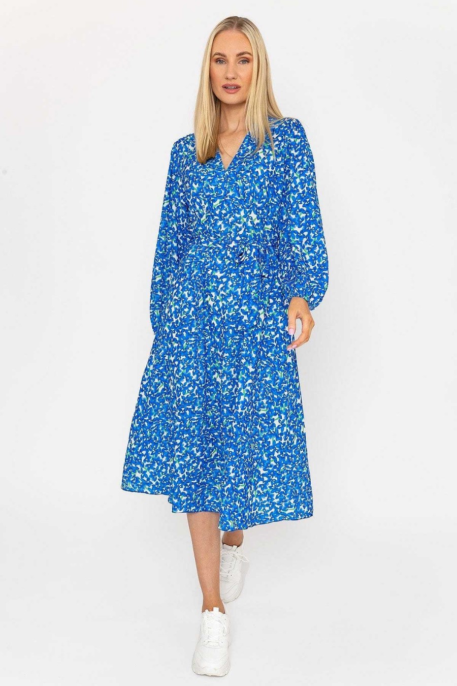 Dresses & Jumpsuits | Pala D'oro Sinead Midi Dress In Blue Print