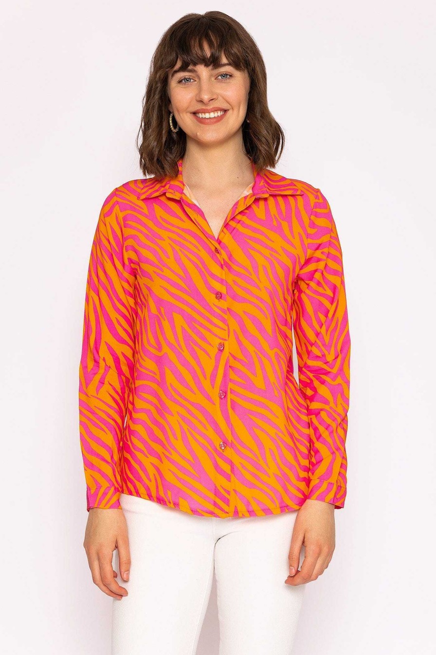 Tops & Blouses | Rowen Avenue Viscose Shirt In Orange And Pink