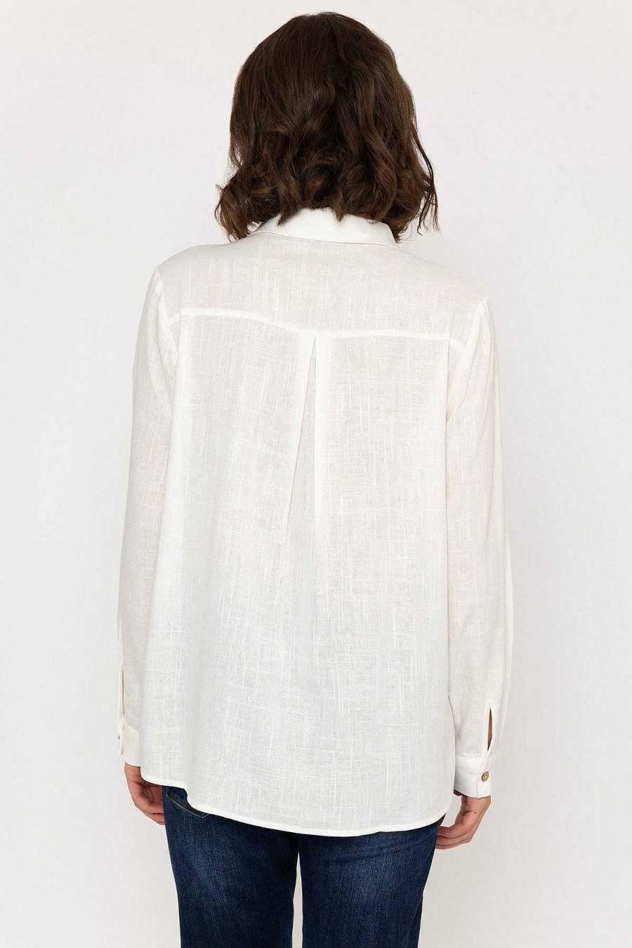 Tops & Blouses | Kelly & Grace Weekend Linen Like Shirt In Ivory