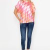 Tops & Blouses | Pala D'oro High Neck Sateen Top In Pink And Orange Print