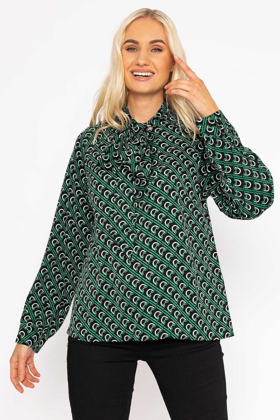 Tops & Blouses | Rowen Avenue Heritage Print Blouse In Green