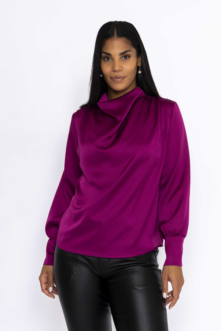 Tops & Blouses | Pala D'oro Gigi Sateen Top In Magenta