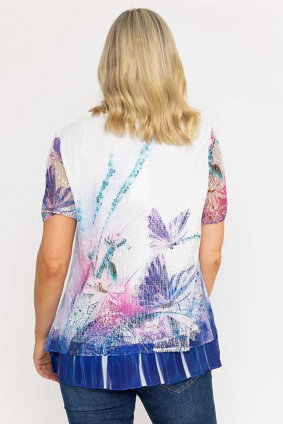 Tops & Blouses | Voulez Vous Printed Double Layer Printed Mesh Top